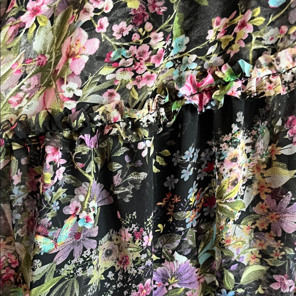 Lucy Paris Multicolor Floral Tiered Dress NWT Size XL - Picture 6 of 9